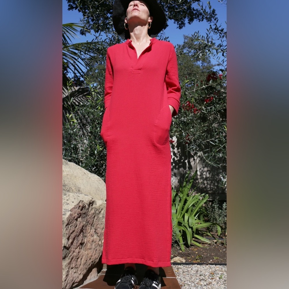 Essentia Poppy Tunic Dress. 100% Cotton Size Medium. Euc